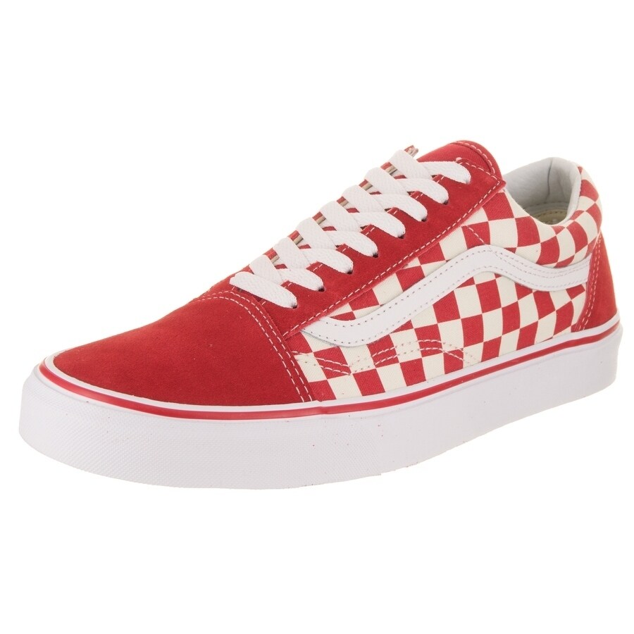 vans primary check old skool red