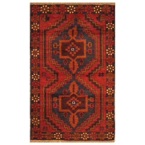 Handmade One-of-a-Kind Balouchi Wool Rug (Afghanistan) - 2'9 x 4'5