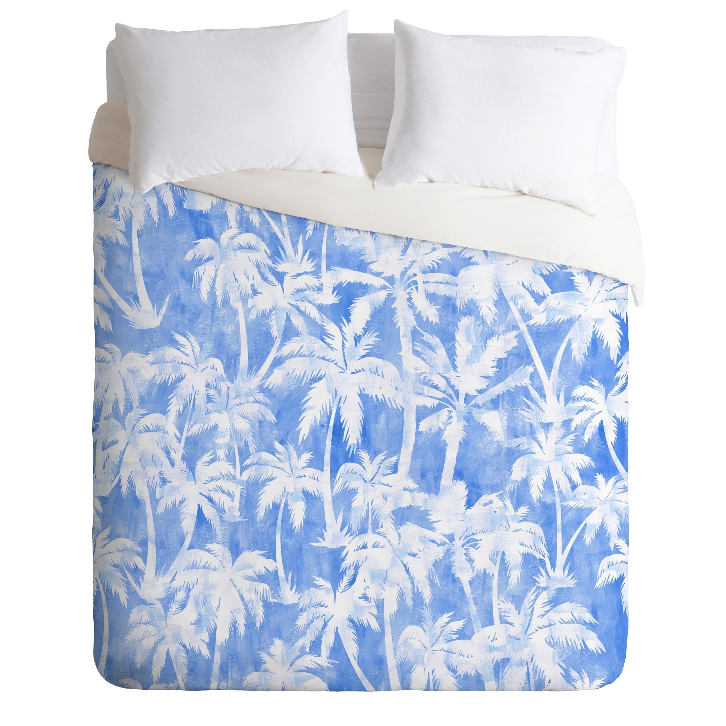 Shop Schatzi Brown Maui Palm 2 Light Blue Duvet Cover Set On