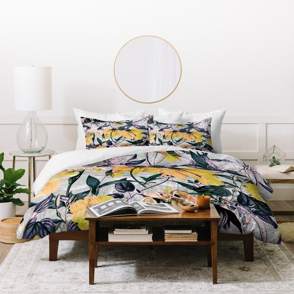 Marta Barragan Camarasa Abstract Pattern Yellow Bloom Duvet Cover Set. Opens flyout.