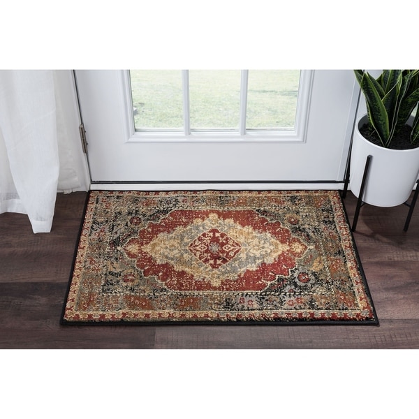 Alise Rugs Soho Transitional Border Scatter Mat Rug - 2' x 3'