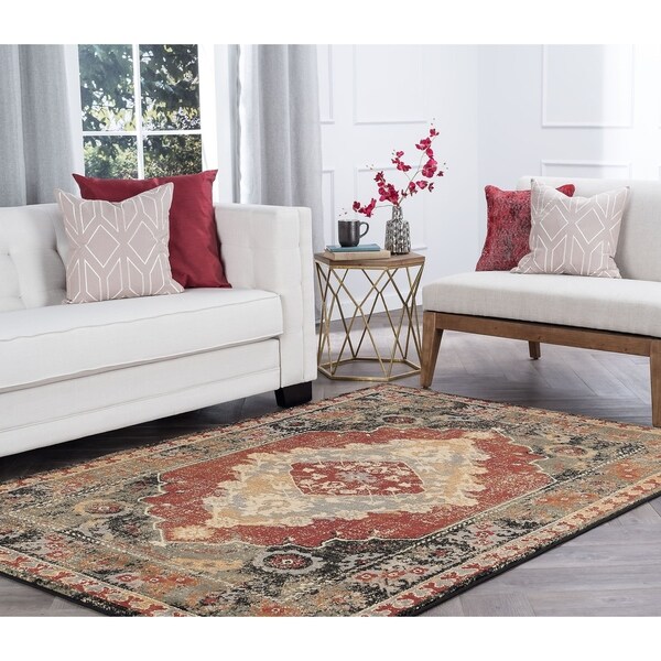 Alise Rugs Soho Transitional Border Area Rug - 5'3 x 7'3