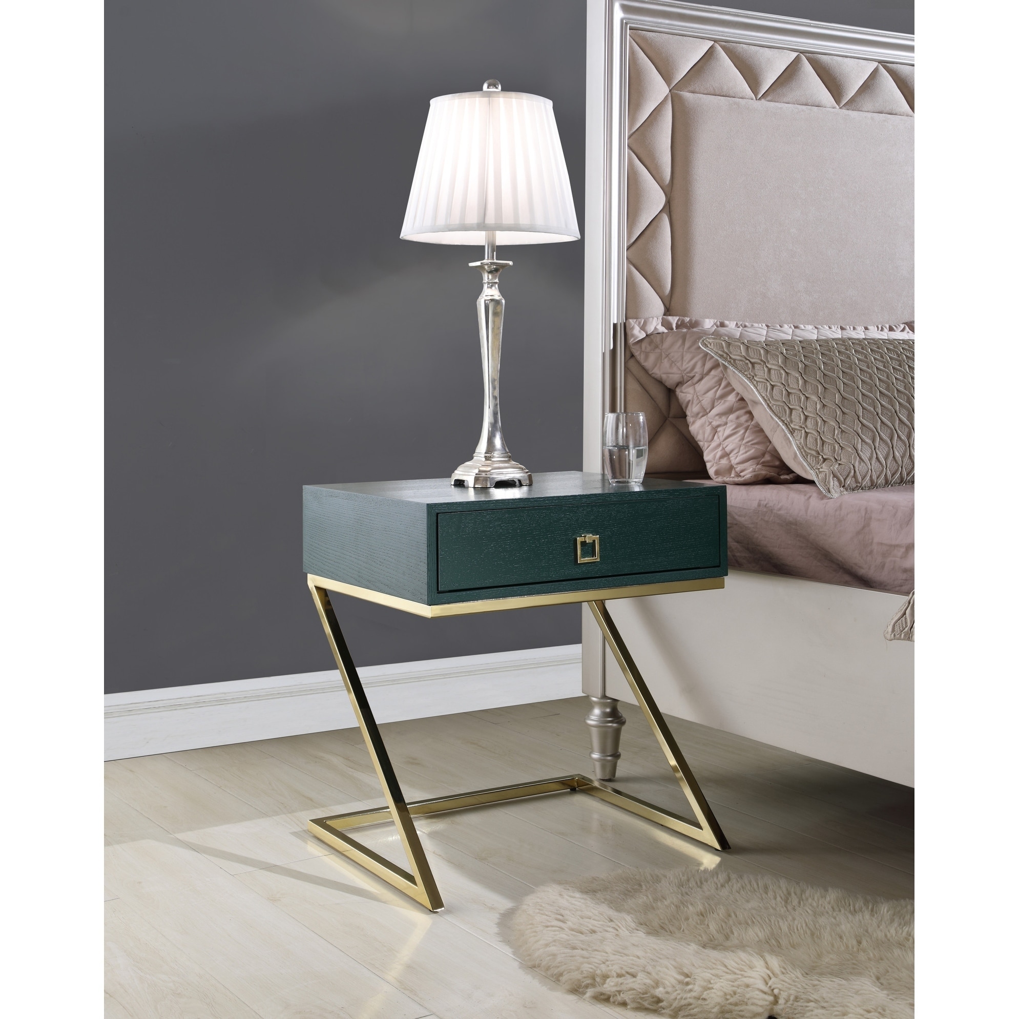 Shop Chic Home Francisco Nightstand Side Table With Self Closing Drawer On Sale Overstock 21487953