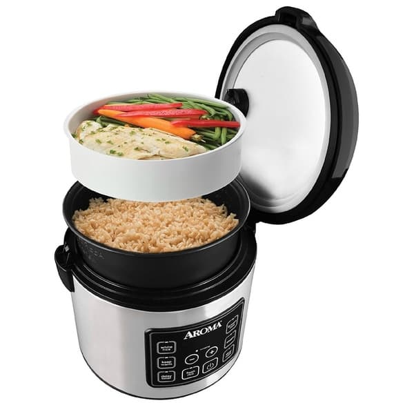 Aroma MRC-903D 3 Cup Digital Cool Touch Mini Rice Cooker 