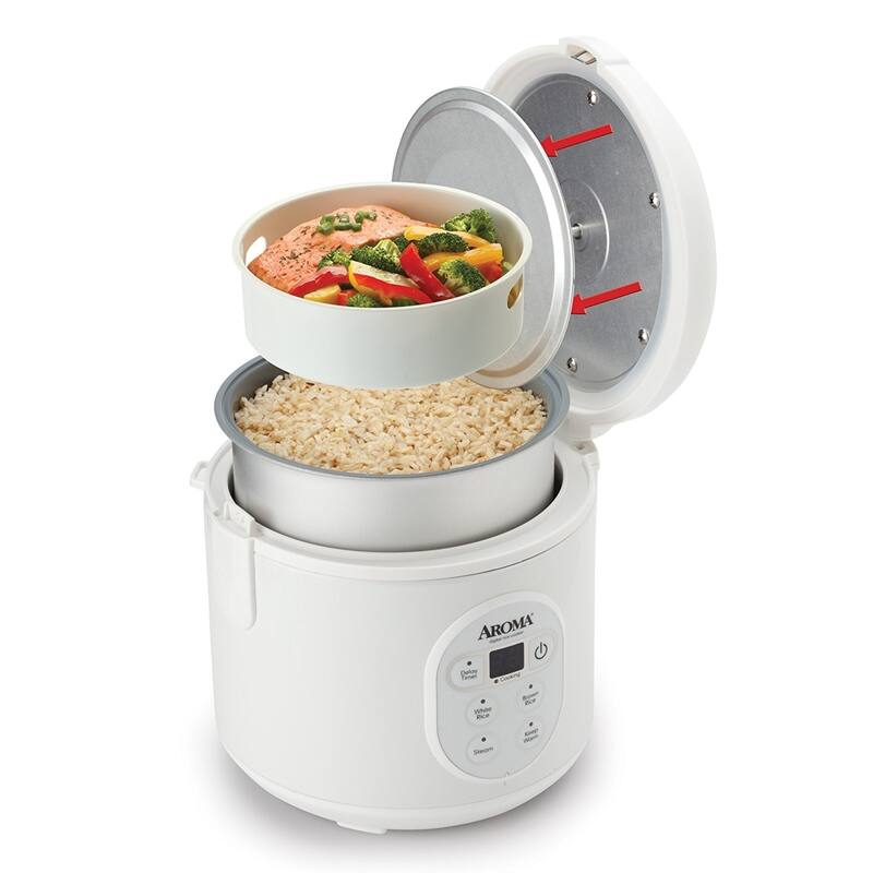 Aroma ARC-914D 4-Cup Cool-Touch Rice Cooker, White