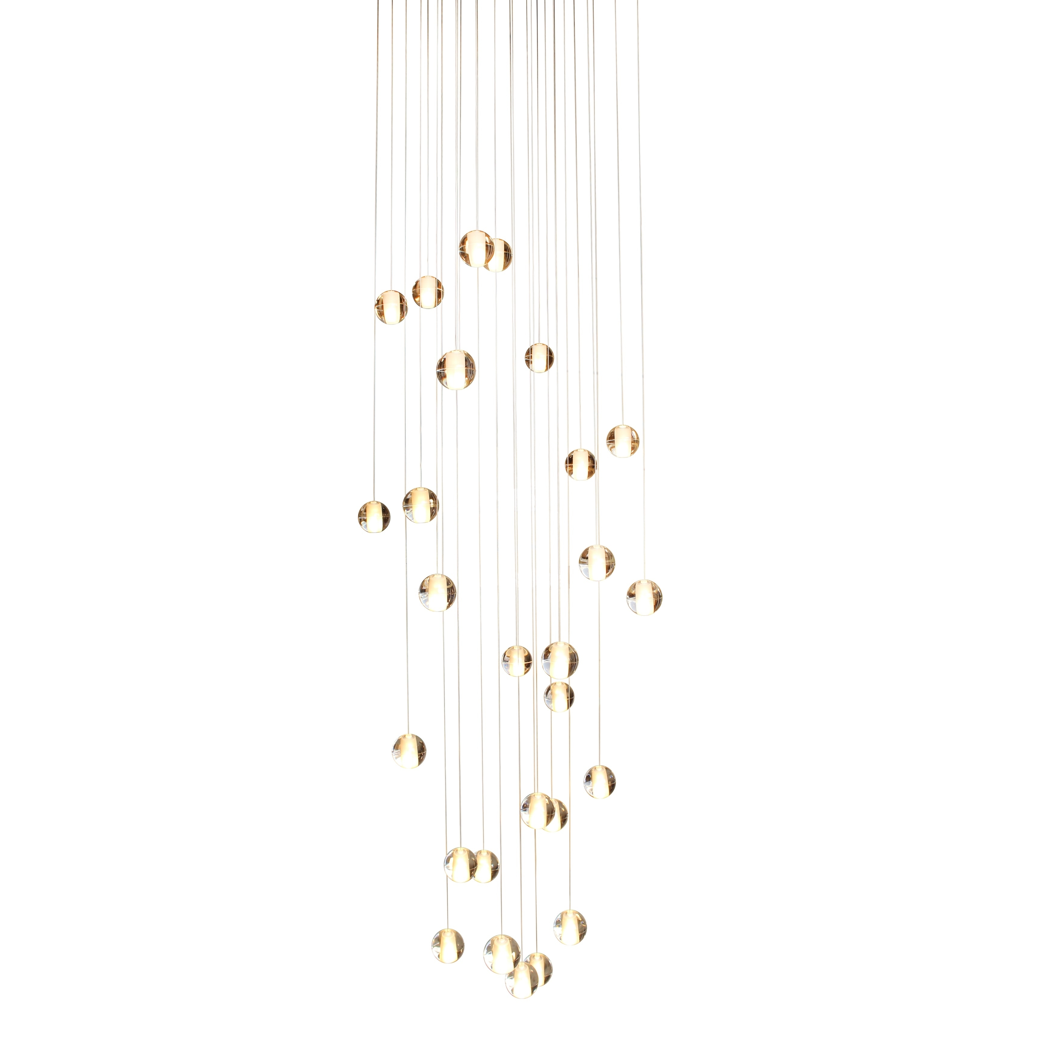 Orion 28 Light Floating Glass Globe LED Chandelier, Chrome - N/A - Chandeliers For Bedrooms by Overstock.com