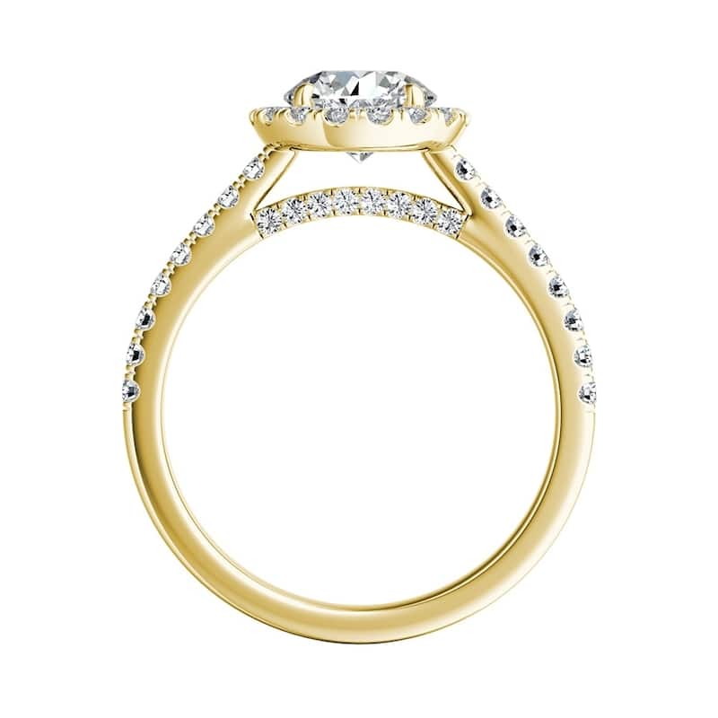 Auriya 14k Gold 1 1/2ct Moissanite Halo Diamond Engagement Ring 3/8ctw