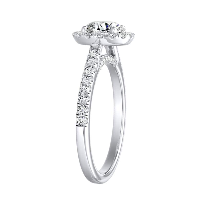 Auriya 14k Gold 1ct Moissanite Halo Diamond Engagement Ring 3/8ctw