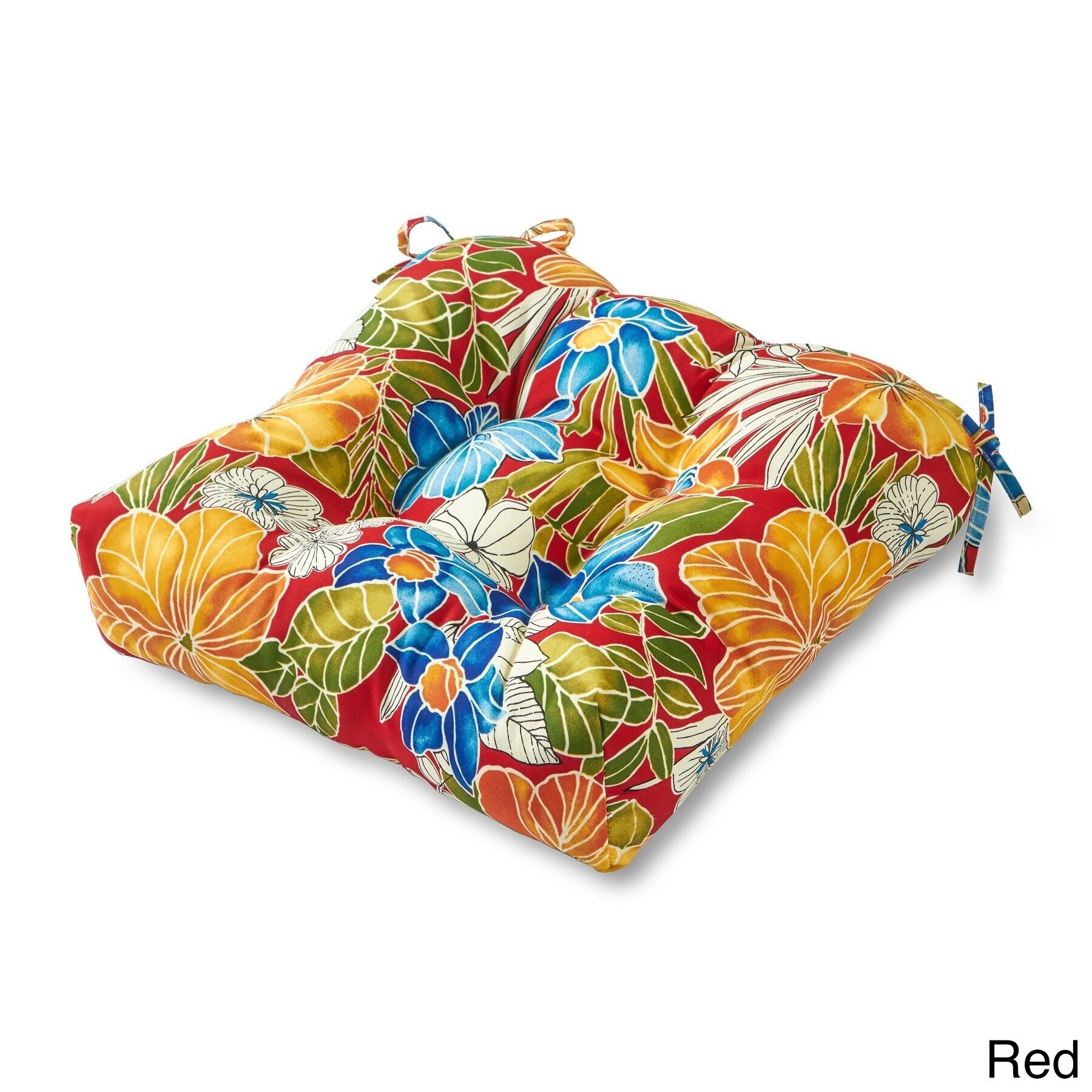 100-Percent Cotton 20-Inch by 20-Inch Yellow with Green Border Mahogany Floral Print Cushion