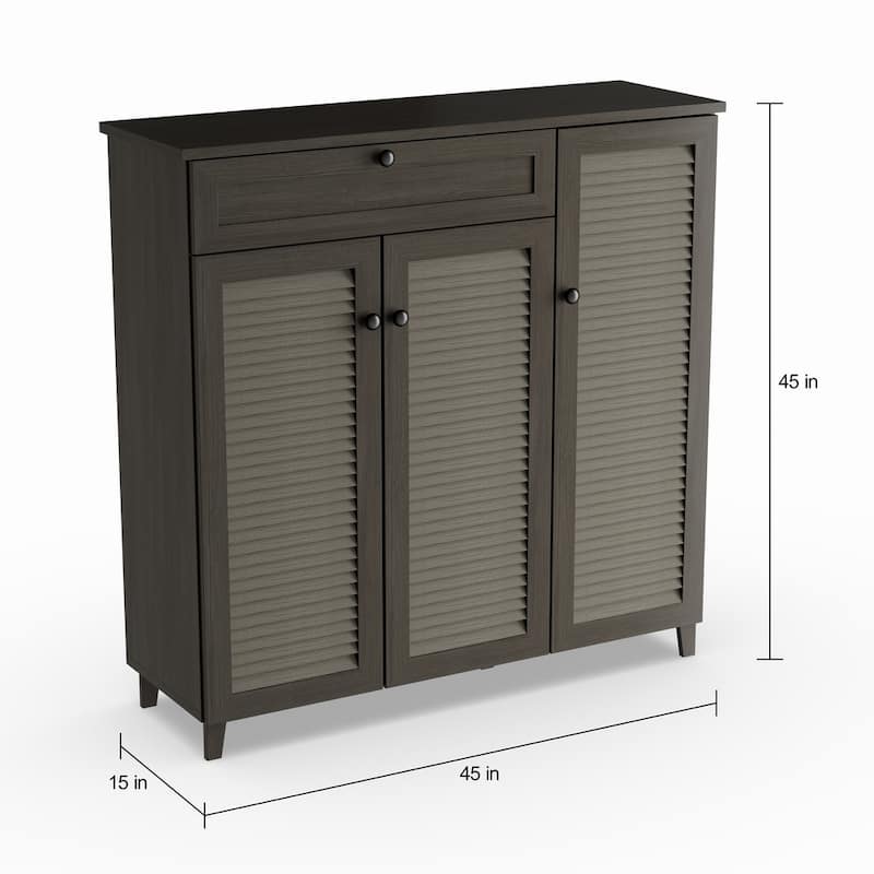 Porch & Den Rocheblave Espresso Wood Shoe Storage Cabinet