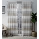 preview thumbnail 1 of 28, Porch & Den Ocean Stripe Sheer Curtain Panel Pair with Rod Pocket Cafe - 50" w x 96" l - 96 Inches