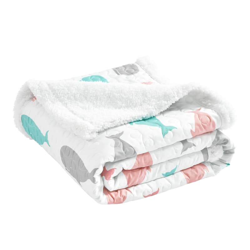 Lush Decor Whale Sherpa Throw
