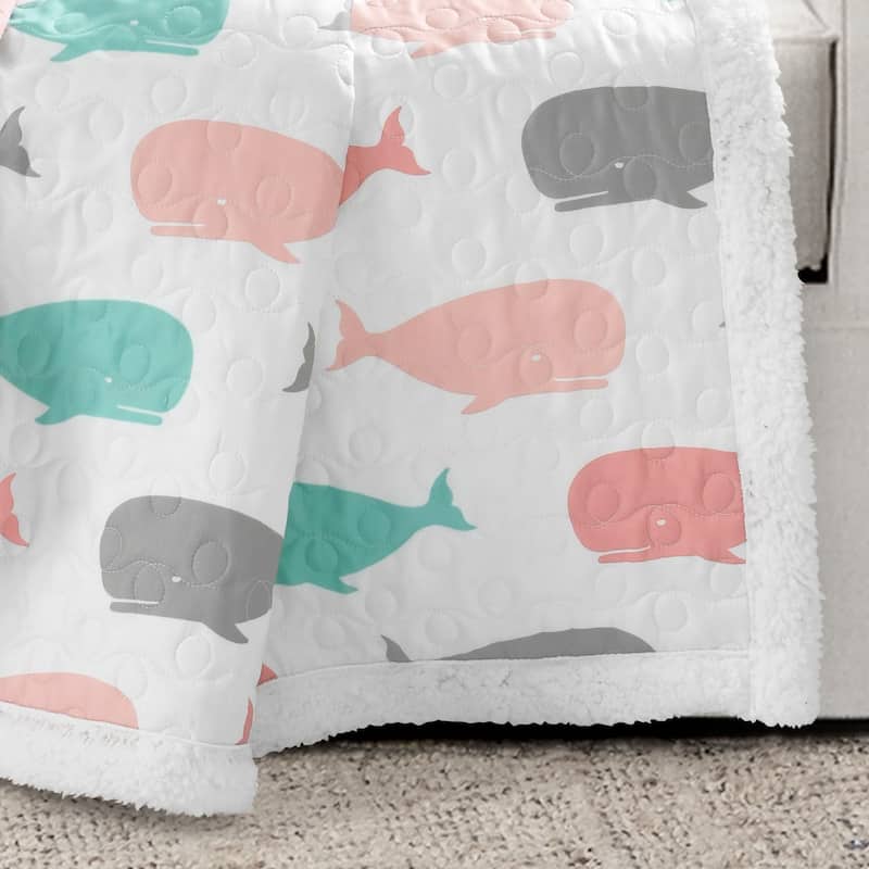 Lush Decor Whale Sherpa Throw