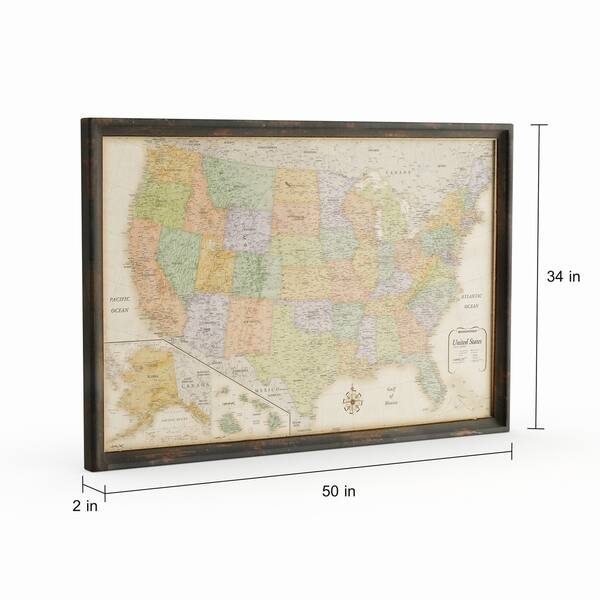 Shop Copper Grove Hyssop Wooden Usa Map Wall Decor Overstock