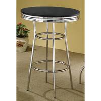 Porch & Den Amelia Silver Metal and Wood Bar Table - 41.75" x 30"