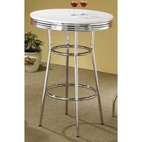 Porch & Den Amelia Retro Chrome Finish Bar Table - 41.75" x 30"