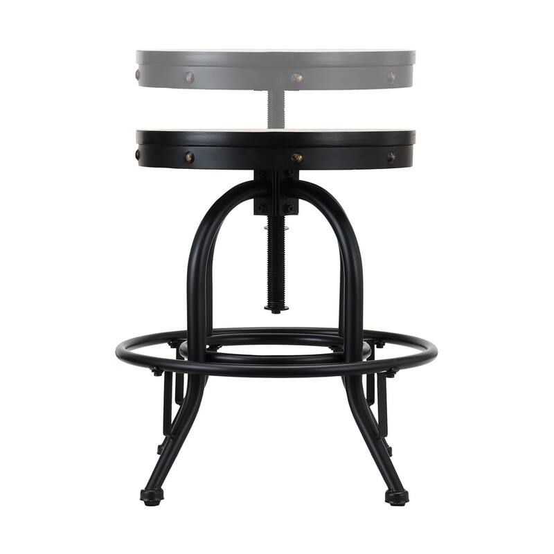 SEI Furniture Horstmann Industrial White Adjustable Swiveling Stool