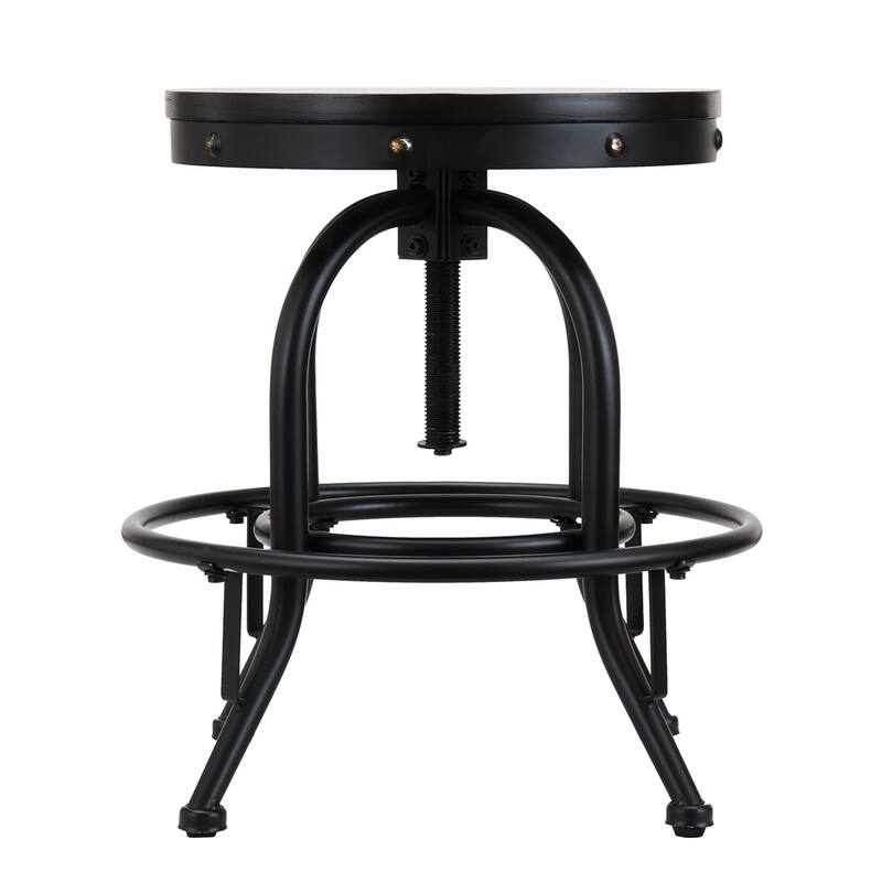 SEI Furniture Horstmann Industrial White Adjustable Swiveling Stool