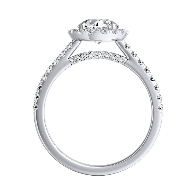 Auriya 14k Gold 2ct Moissanite Halo Diamond Engagement Ring 3/8ctw
