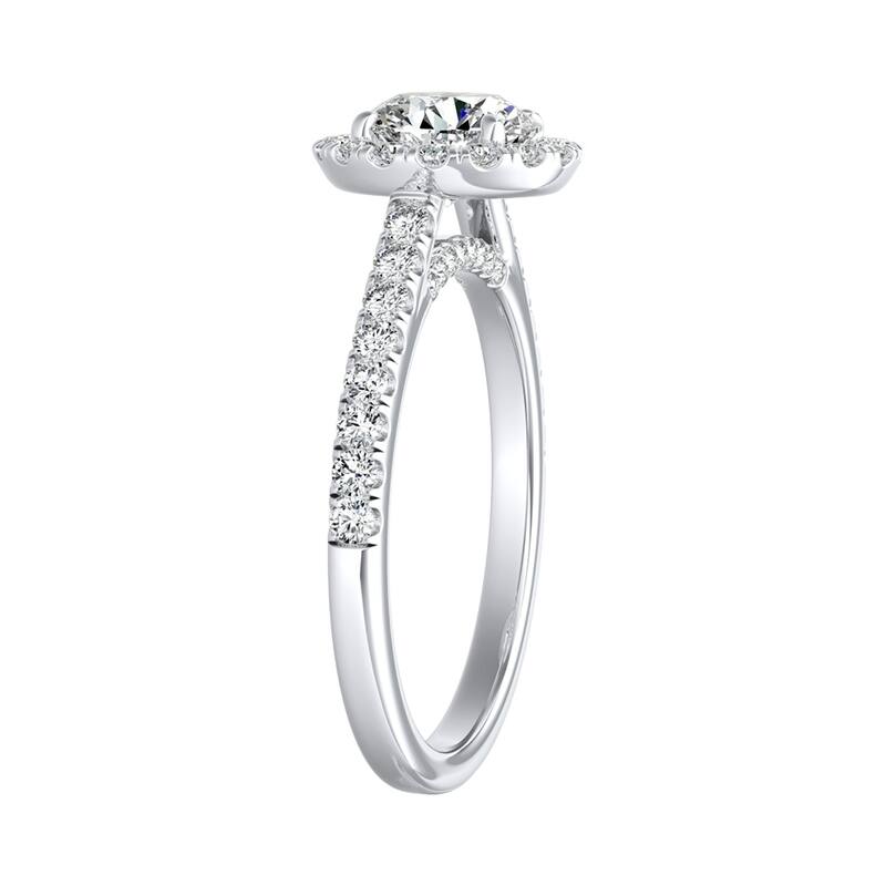 Auriya 14k Gold 2ct Moissanite Halo Diamond Engagement Ring 3/8ctw