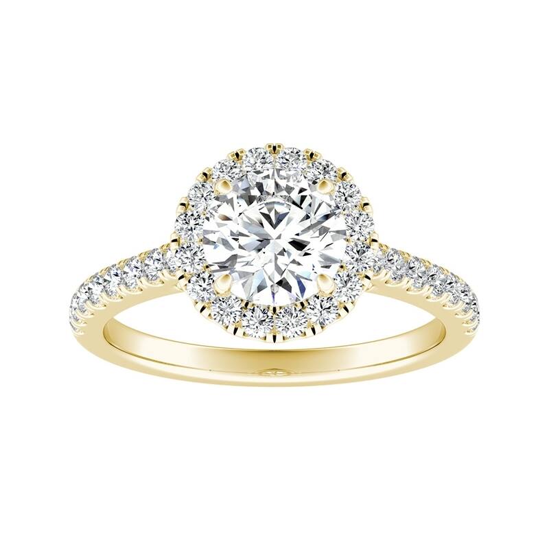 Auriya 14k Gold 2ct Moissanite Halo Diamond Engagement Ring 3/8ctw
