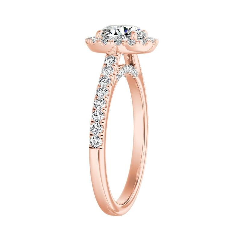Auriya 14k Gold 2ct Moissanite Halo Diamond Engagement Ring 3/8ctw