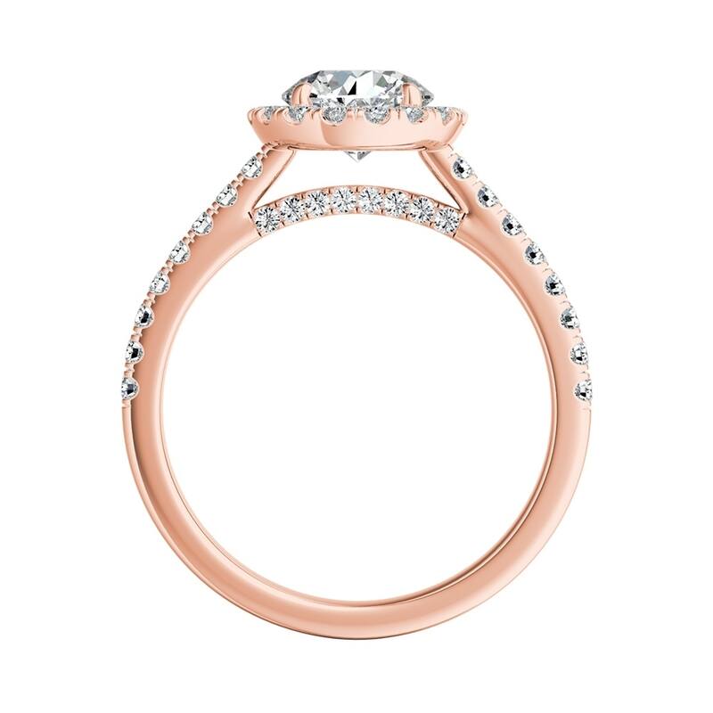 Auriya 14k Gold 2ct Moissanite Halo Diamond Engagement Ring 3/8ctw