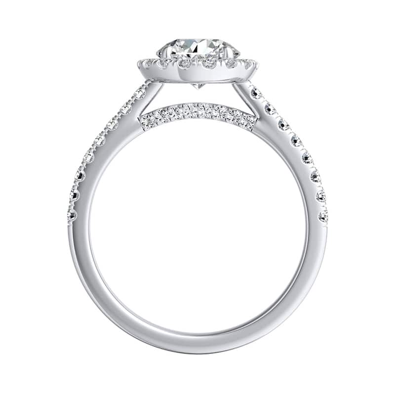 Auriya 14k Gold 1/2ct Moissanite Halo Diamond Engagement Ring 3/8ctw