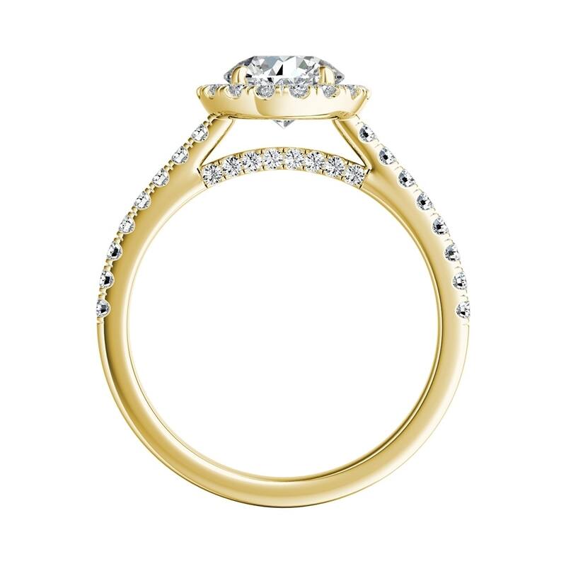 Auriya 14k Gold 1/2ct Moissanite Halo Diamond Engagement Ring 3/8ctw