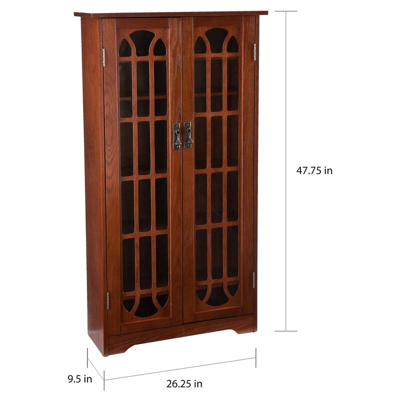SEI Furniture Cache 6-shelf Red Oak Media Cabinet