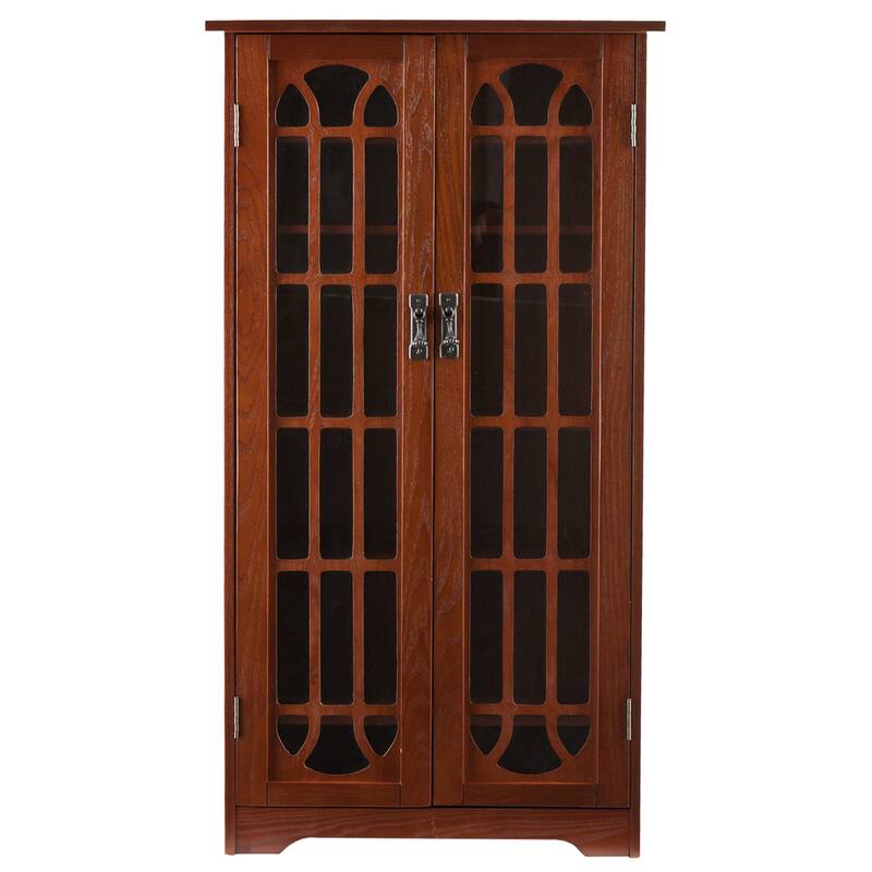SEI Furniture Cache 6-shelf Red Oak Media Cabinet