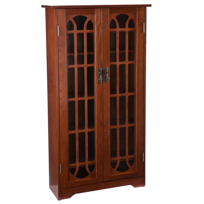 SEI Furniture Cache 6-shelf Red Oak Media Cabinet