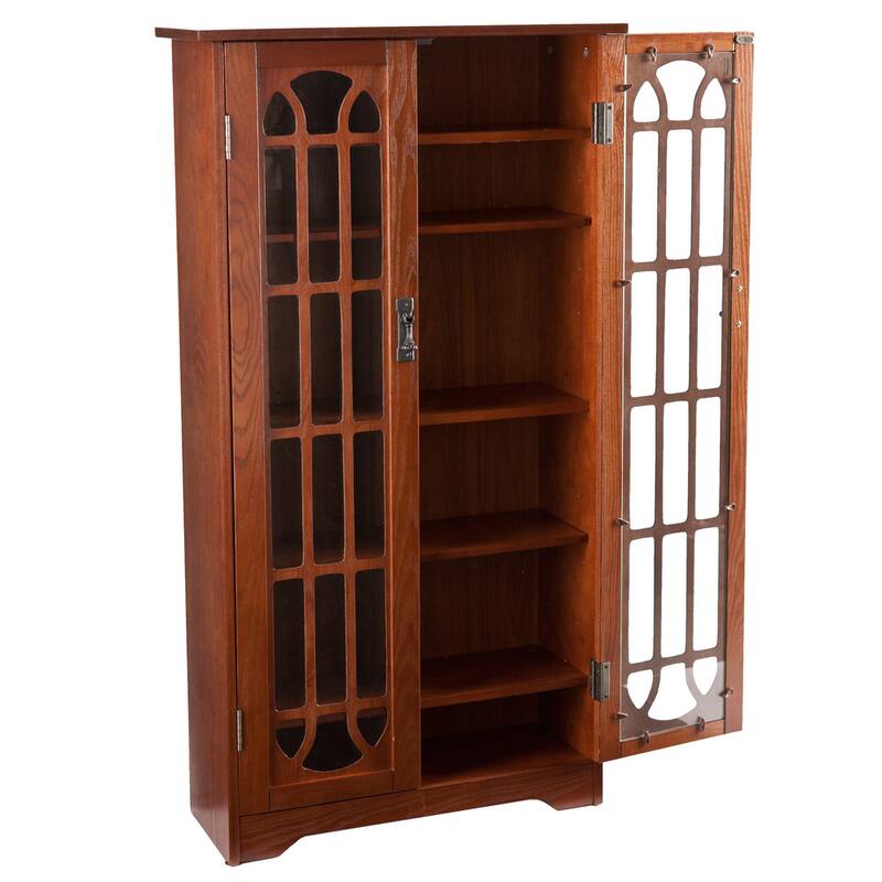SEI Furniture Cache 6-shelf Red Oak Media Cabinet