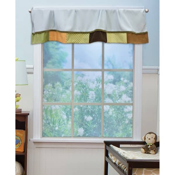 slide 1 of 1, Earth Tones Patchwork Window Valance