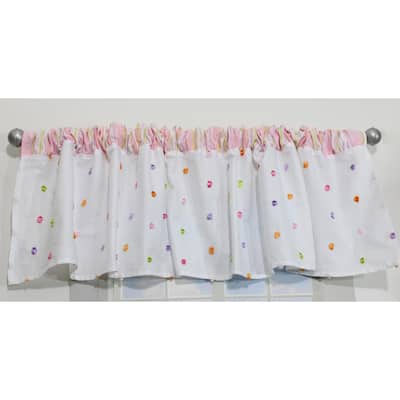 Pink Cut Dots Window Valance