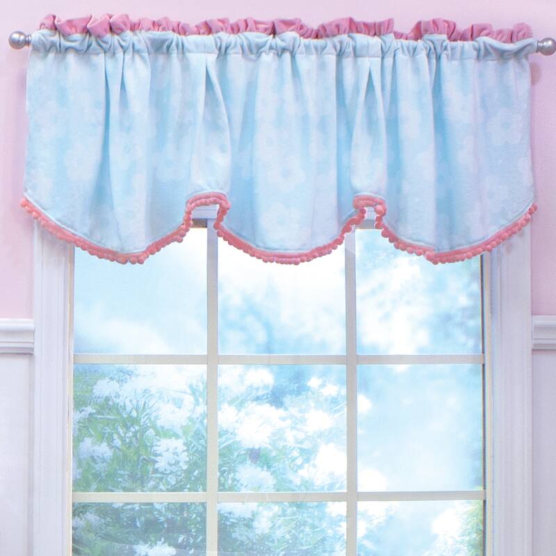 Aqua & Pink Wings Window Valance