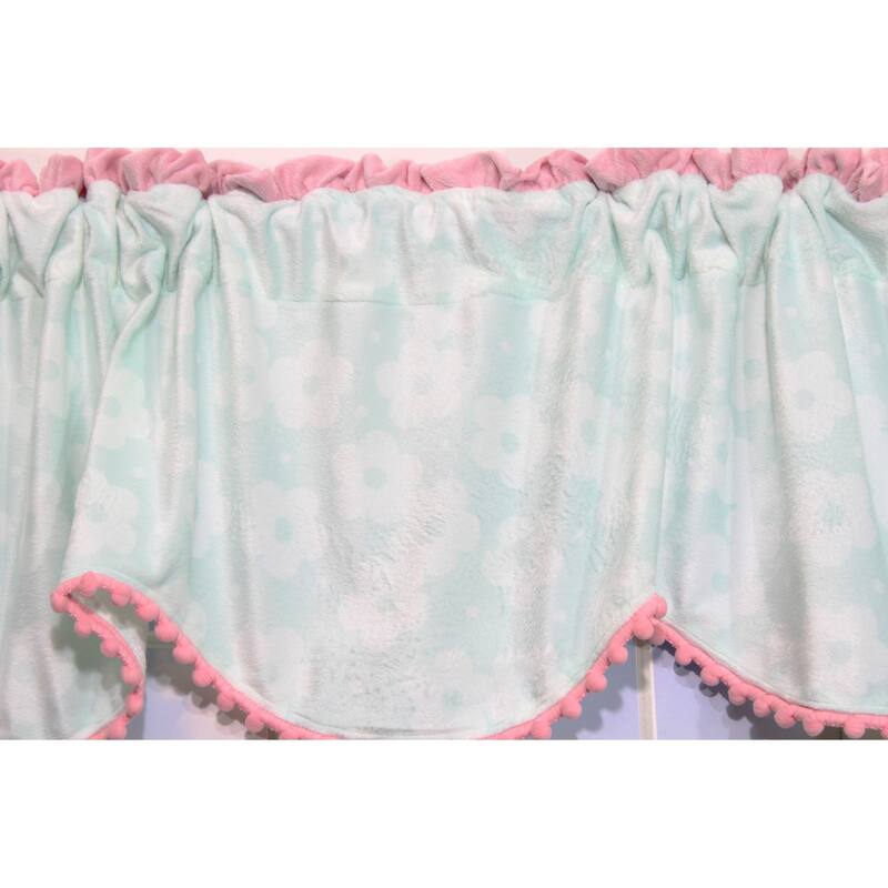 Aqua & Pink Wings Window Valance