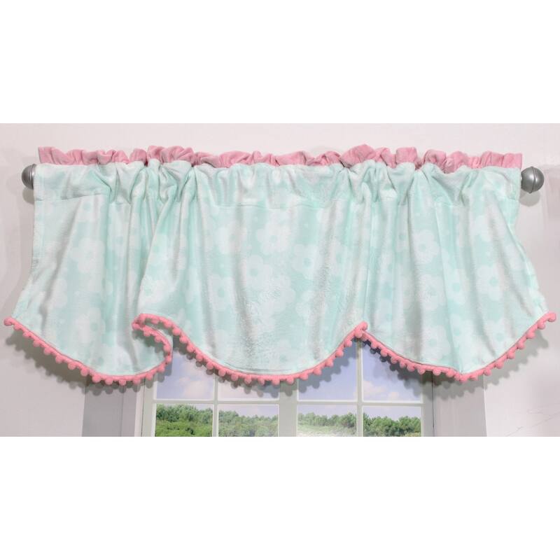 Aqua & Pink Wings Window Valance