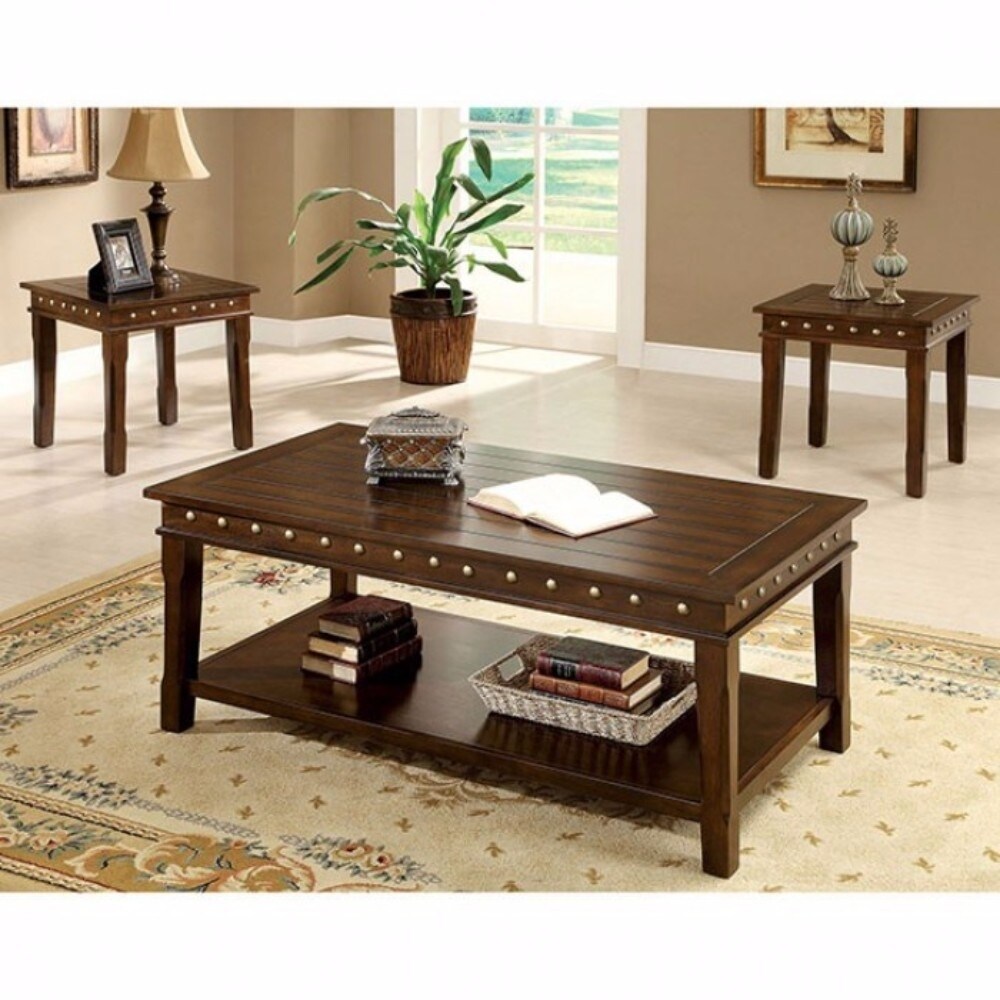 dark brown end table set