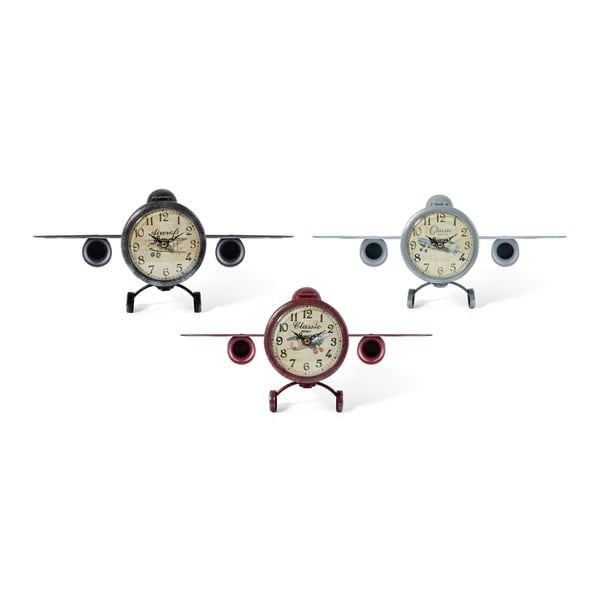 Vintage Airplane Table Clocks Assortment of 3 Multicolor. Opens flyout.