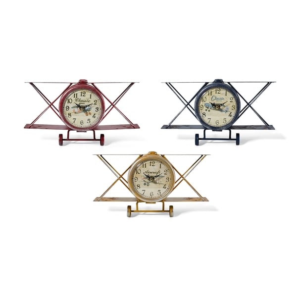 Biplane Table Clocks Assortment of 3 Multicolor. Opens flyout.