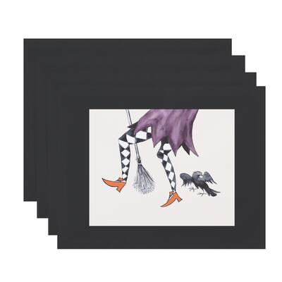 Fly Away Witch 18x14 Inch Halloween Print Placemat (Set of 4)