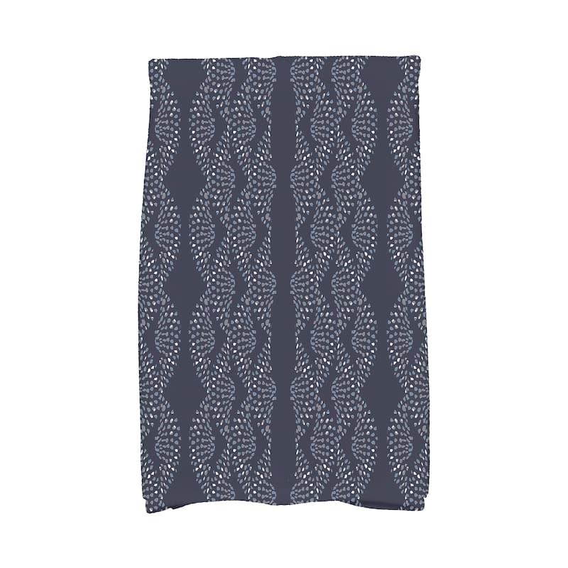 Dotted Décor 18 x 30 Inch Stripe Print Kitchen Towel - Navy