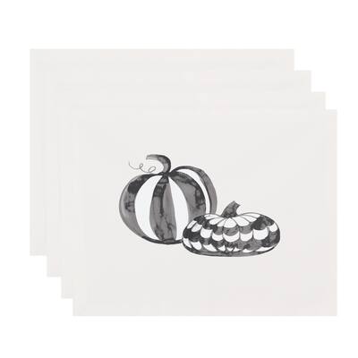 Pumpkin Duo 18x14 Inch Halloween Print Placemat (Set of 4)