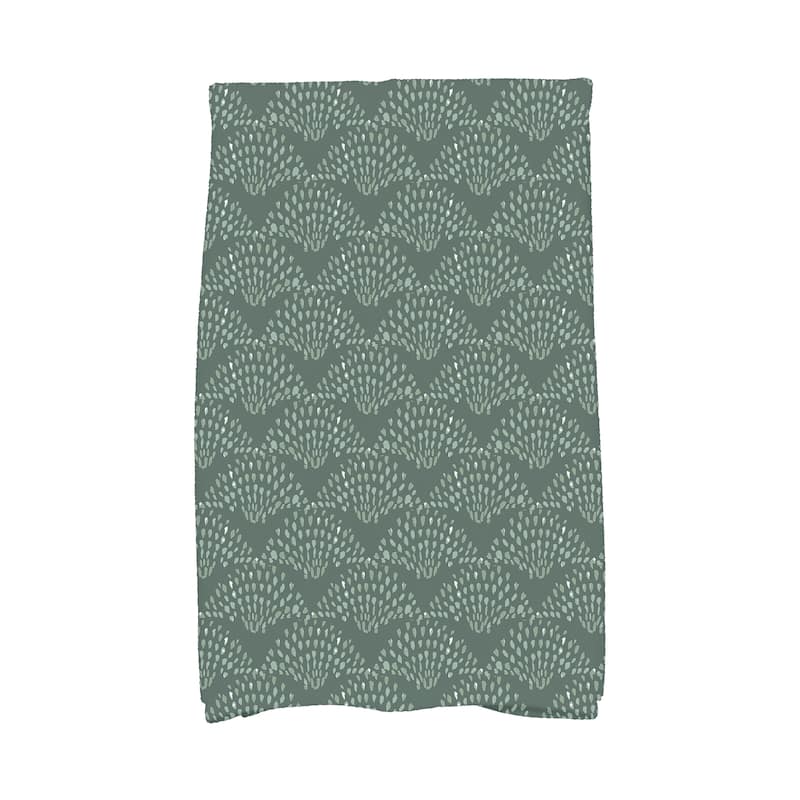 Fan Dance 18 x 30 Inch Geometric Print Kitchen Towel - Green