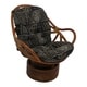 preview thumbnail 20 of 19, Bali Rattan Swivel Rocker with Tapestry Cushion