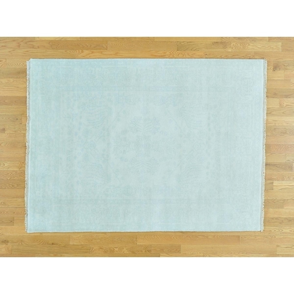 Hand Knotted Ivory Heriz with Wool Oriental Rug - 5'1 x 6'10