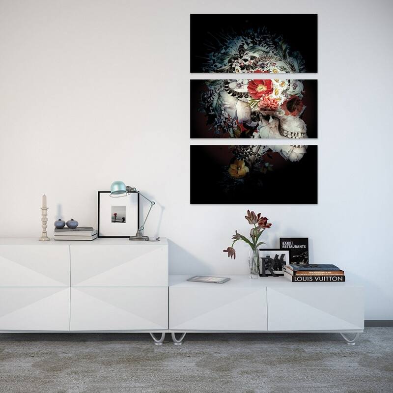 iCanvas "Skull I Black Series" by Riza Peker Canvas Print
