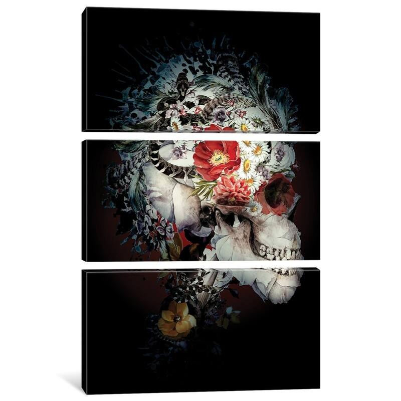 iCanvas "Skull I Black Series" by Riza Peker Canvas Print