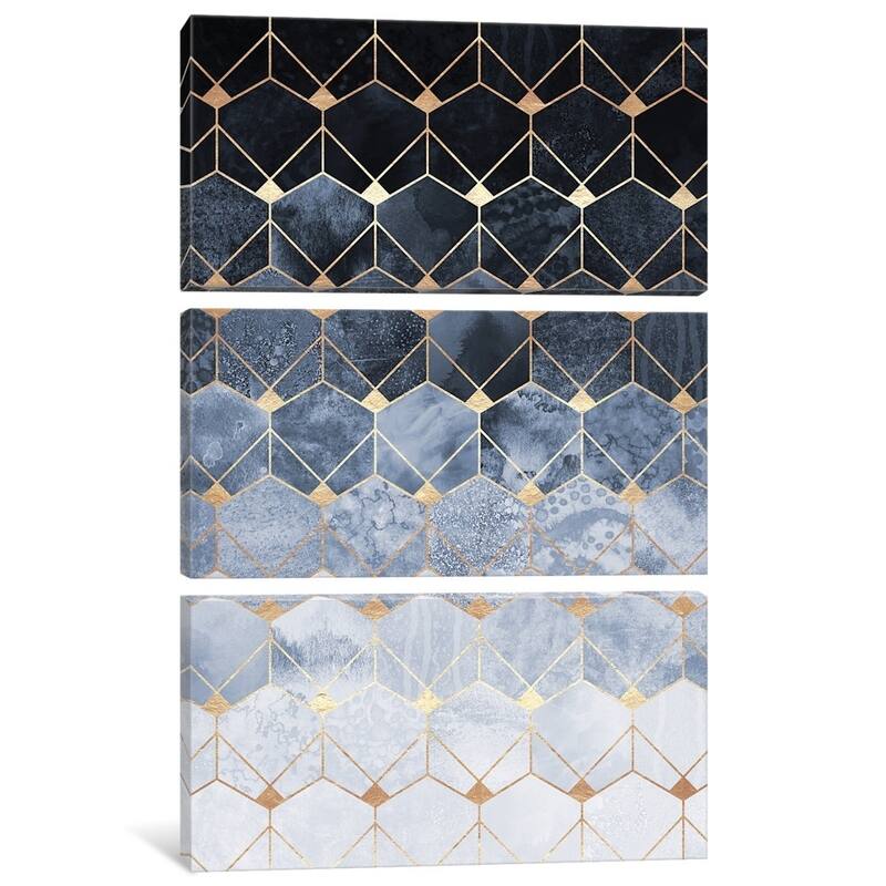 iCanvas "Blue Hexagons & Diamonds" by E. Fredriksson Canvas Print